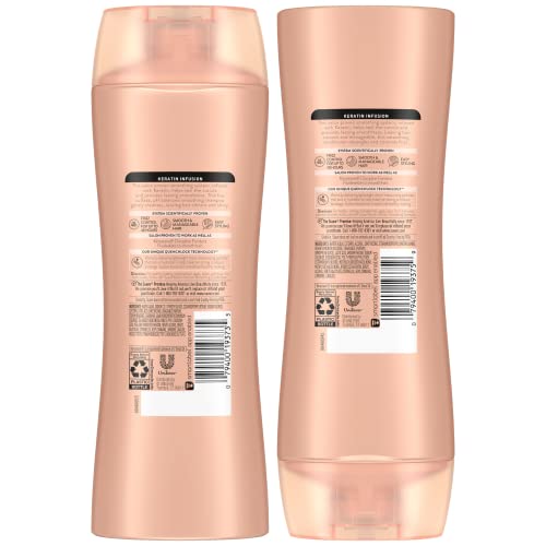 Suave Shampoo and Conditioner Set, Keratin Infusion, Smoothing – Keratin Hair Treatment & Detangler, 48H Frizz Control, Anti-Frizz Hair Products, 12.6 Oz Ea (2 Piece Set)